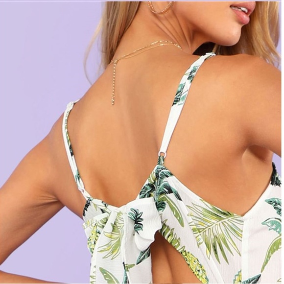 Boho Asymmetrical Ruffle Tropical Cami Dress - Picture 5 of 6